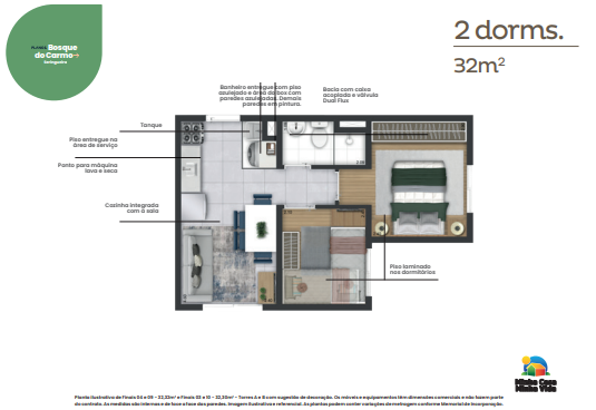 Apartamento à venda com 32m², 2 quartos sem vaga - 19