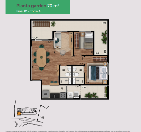 Apartamento à venda com 70m², 2 quartos com vaga - 23