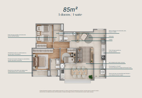 Apartamento à venda com 85m², 3 quartos com vaga - 18