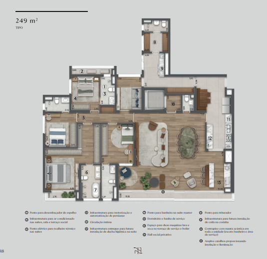 Apartamento à venda com 249m², 4 quartos com vaga - 15