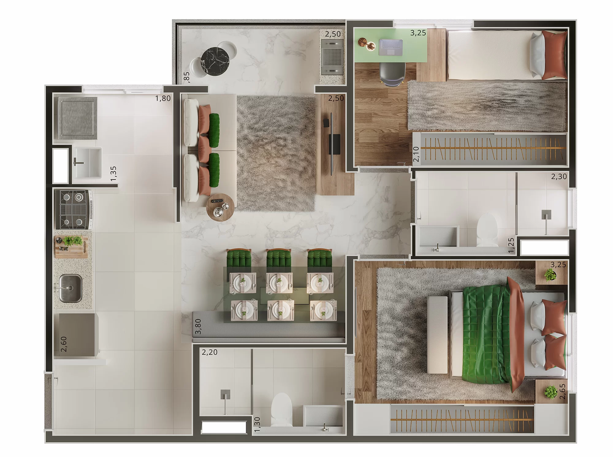 Apartamento à venda com 50m², 2 quartos com vaga - 21