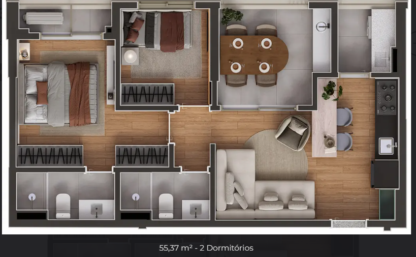 Apartamento à venda com 55m², 2 quartos com vaga - 21