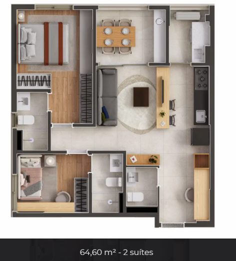 Apartamento à venda com 64m², 2 quartos com vaga - 21
