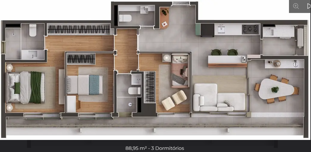 Apartamento à venda com 88m², 3 quartos com vaga - 21