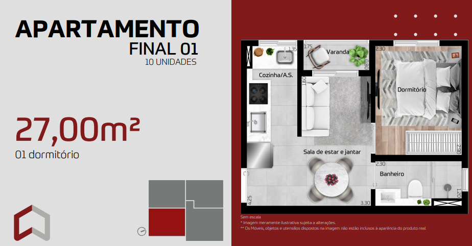 Apartamento à venda com 27m², 1 quarto sem vaga - 3