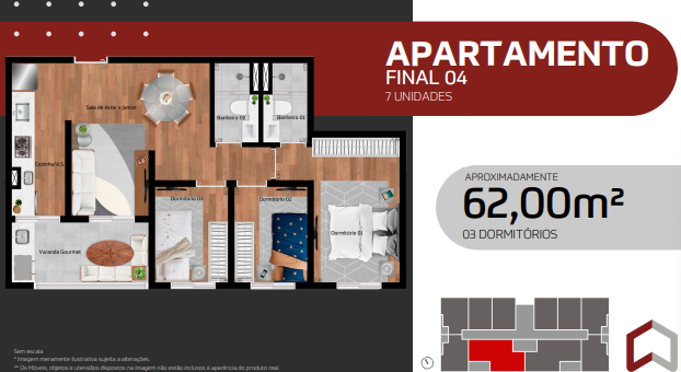 Apartamento à venda com 62m², 3 quartos com vaga - 7