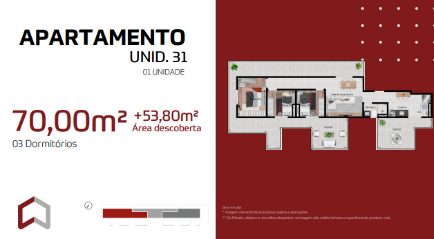 Apartamento à venda com 70m², 3 quartos com vaga - 3