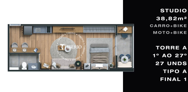 Studio à venda com 32m², 1 quarto sem vaga - 22