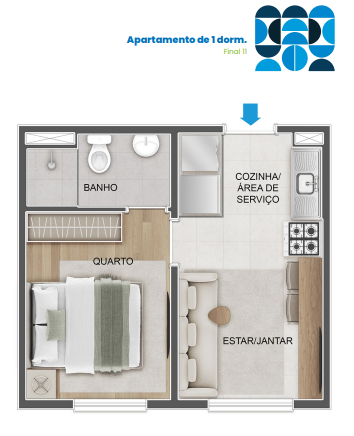 Apartamento à venda com 24m², 1 quarto sem vaga - 28