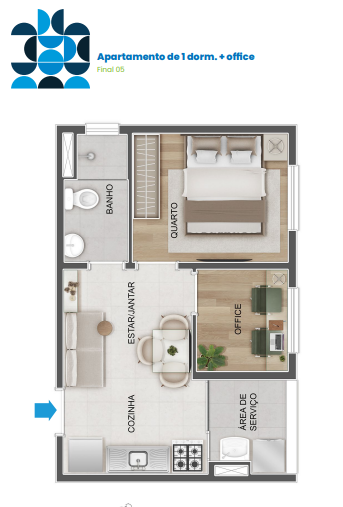 Apartamento à venda com 28m², 1 quarto sem vaga - 28