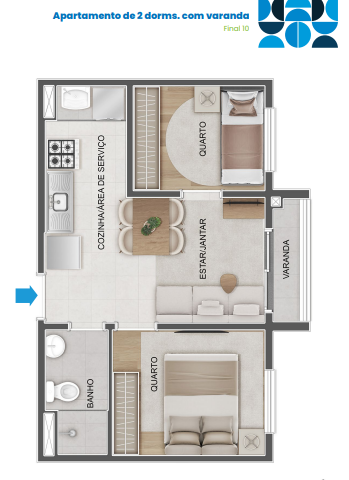 Apartamento à venda com 34m², 2 quartos sem vaga - 28