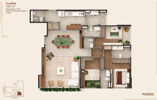 Apartamento à venda com 150m², 3 quartos com vaga - 25