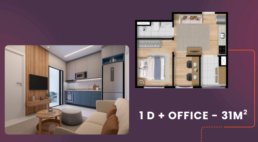 Apartamento à venda com 31m², 1 quarto sem vaga - 22