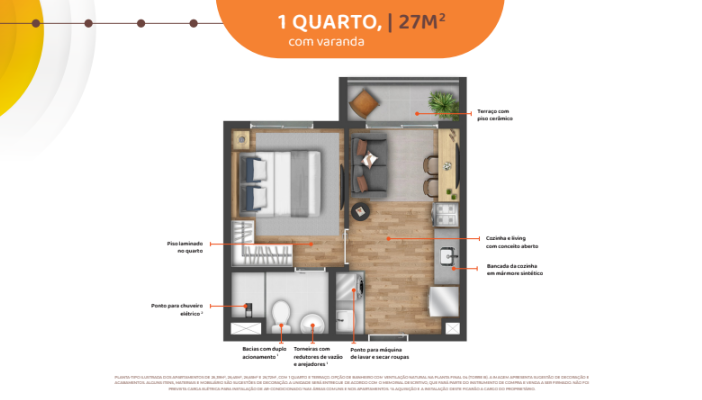 Apartamento à venda com 27m², 1 quarto sem vaga - 17
