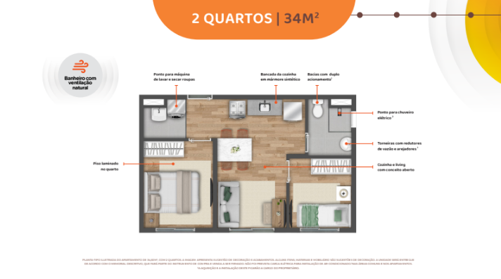 Apartamento à venda com 34m², 2 quartos sem vaga - 17