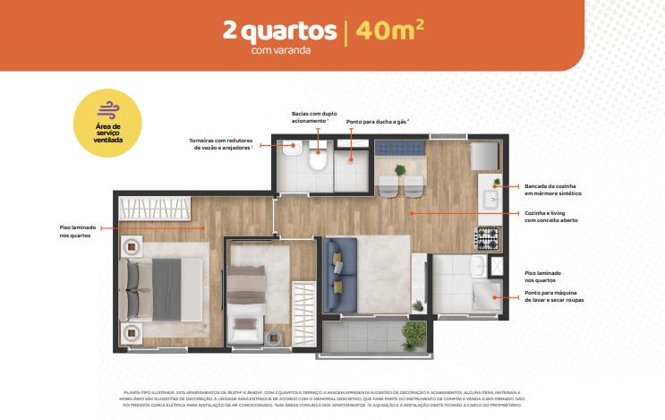 Apartamento à venda com 40m², 2 quartos sem vaga - 17