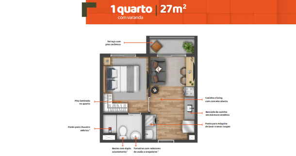 Apartamento à venda com 27m², 1 quarto sem vaga - 16