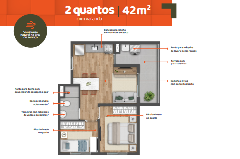Apartamento à venda com 42m², 2 quartos sem vaga - 16