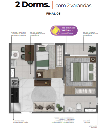 Apartamento à venda com 36m², 2 quartos sem vaga - 17