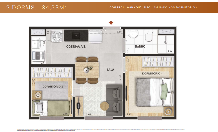 Apartamento à venda com 34m², 2 quartos sem vaga - 21