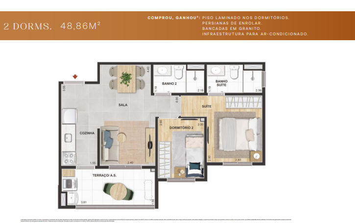 Apartamento à venda com 48m², 2 quartos sem vaga - 21