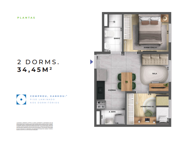 Apartamento à venda com 34m², 2 quartos com vaga - 21