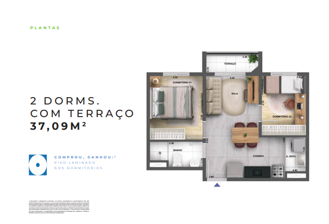 Apartamento à venda com 36m², 2 quartos com vaga - 21