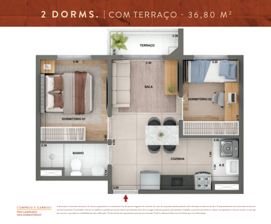 Apartamento à venda com 36m², 2 quartos sem vaga - 19