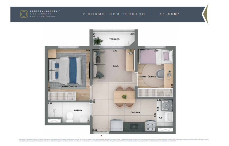 Apartamento à venda com 37m², 2 quartos sem vaga - 22