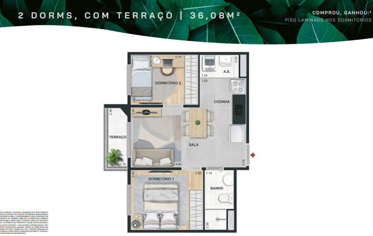 Apartamento à venda com 36m², 2 quartos sem vaga - 19