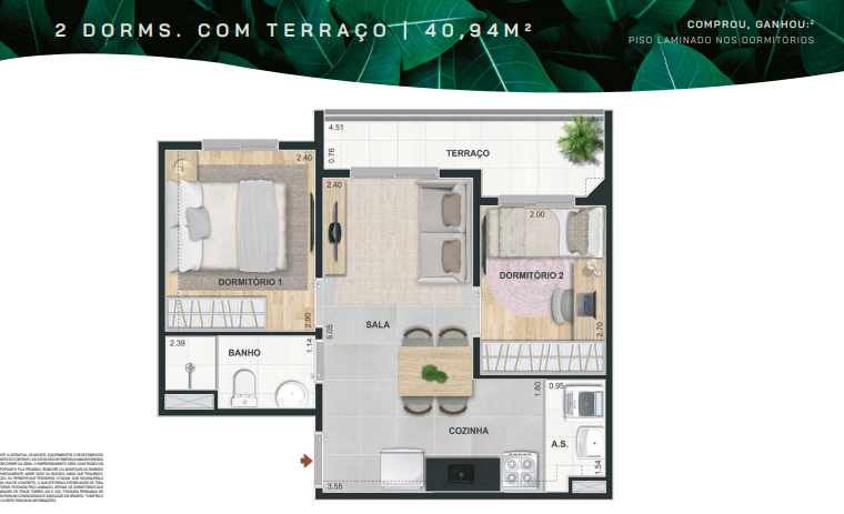 Apartamento à venda com 40m², 2 quartos sem vaga - 19
