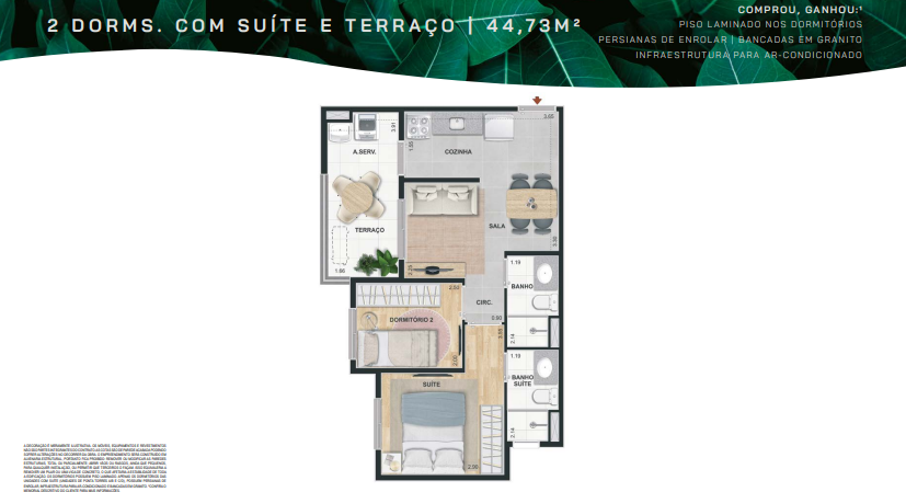 Apartamento à venda com 44m², 2 quartos sem vaga - 19