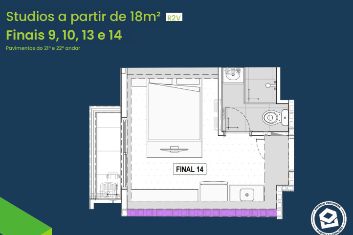Studio à venda com 18m², 0 quartos sem vaga - 8