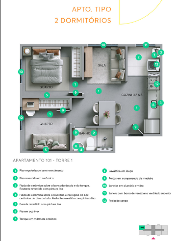 Apartamento à venda com 32m², 2 quartos sem vaga - 7