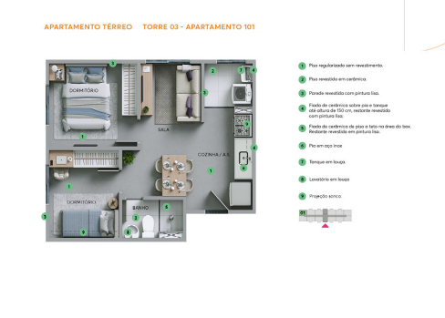 Apartamento à venda com 32m², 2 quartos sem vaga - 8