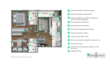 Apartamento à venda com 38m², 2 quartos sem vaga - 13