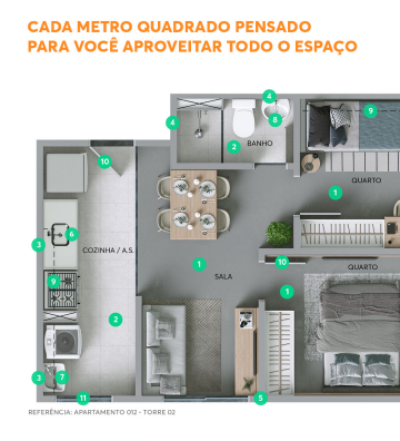 Apartamento à venda com 32m², 2 quartos sem vaga - 5