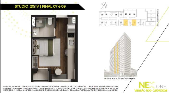 Studio à venda com 20m², 0 quartos sem vaga - 10