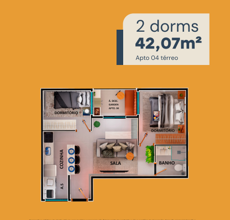 Apartamento à venda com 42m², 2 quartos sem vaga - 11