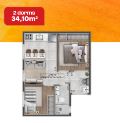 Apartamento à venda com 34m², 2 quartos sem vaga - 8