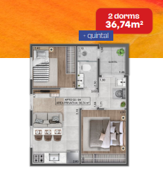 Apartamento à venda com 36m², 2 quartos sem vaga - 8