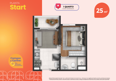 Apartamento à venda com 25m², 1 quarto sem vaga - 21