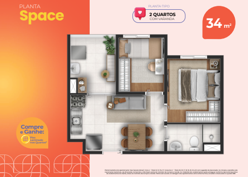 Apartamento à venda com 34m², 2 quartos sem vaga - 21