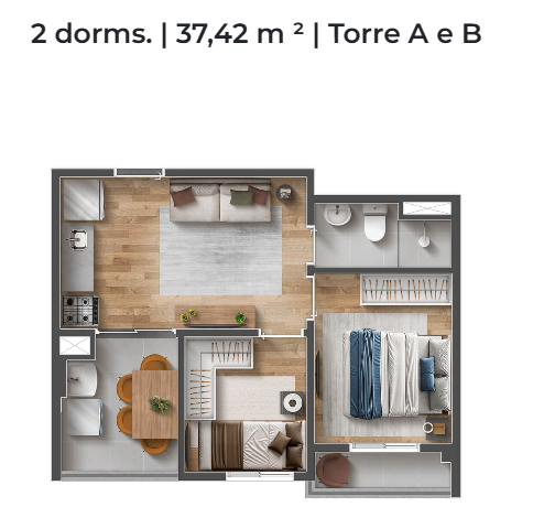 Apartamento à venda com 37m², 2 quartos sem vaga - 16