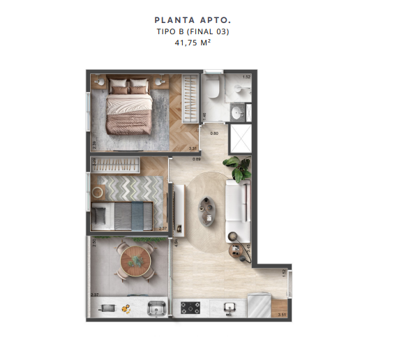 Apartamento à venda com 41m², 2 quartos sem vaga - 10