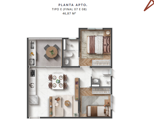 Apartamento à venda com 46m², 2 quartos sem vaga - 10