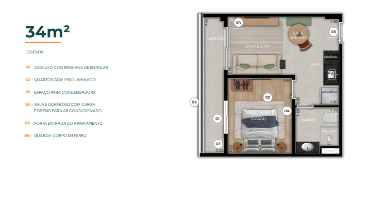 Apartamento à venda com 34m², 1 quarto sem vaga - 16