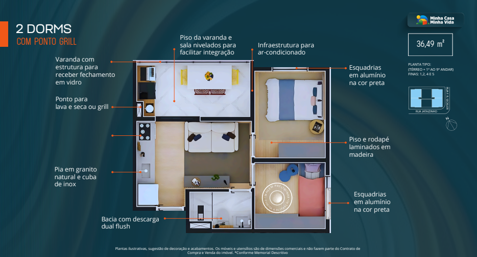 Apartamento à venda com 36m², 2 quartos sem vaga - 9
