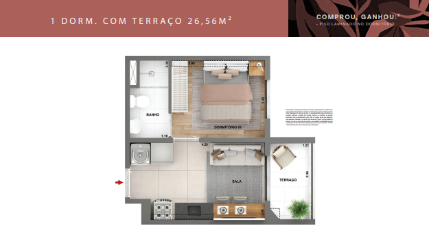 Apartamento à venda com 26m², 1 quarto com vaga - 19