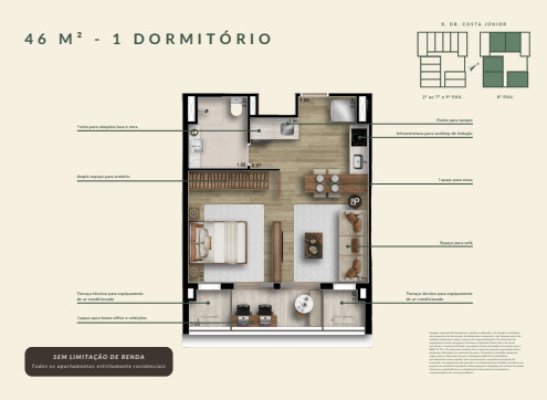 Apartamento à venda com 46m², 1 quarto sem vaga - 4